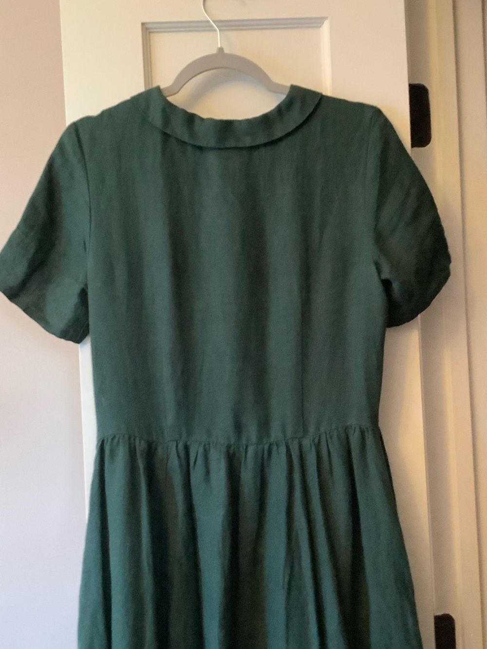 Son de Flor Short Sleeve Peter Pan Collar Linen Dress - Picture 9 of 14